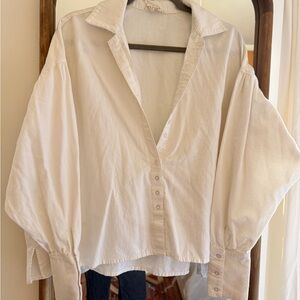 Boheme Women's White Button-Up Blouse